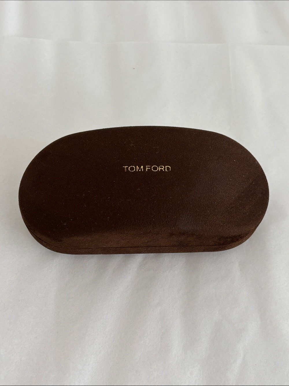 TOM FORD hard shell sunglasses case brown velvet glasses case rounded rectangle